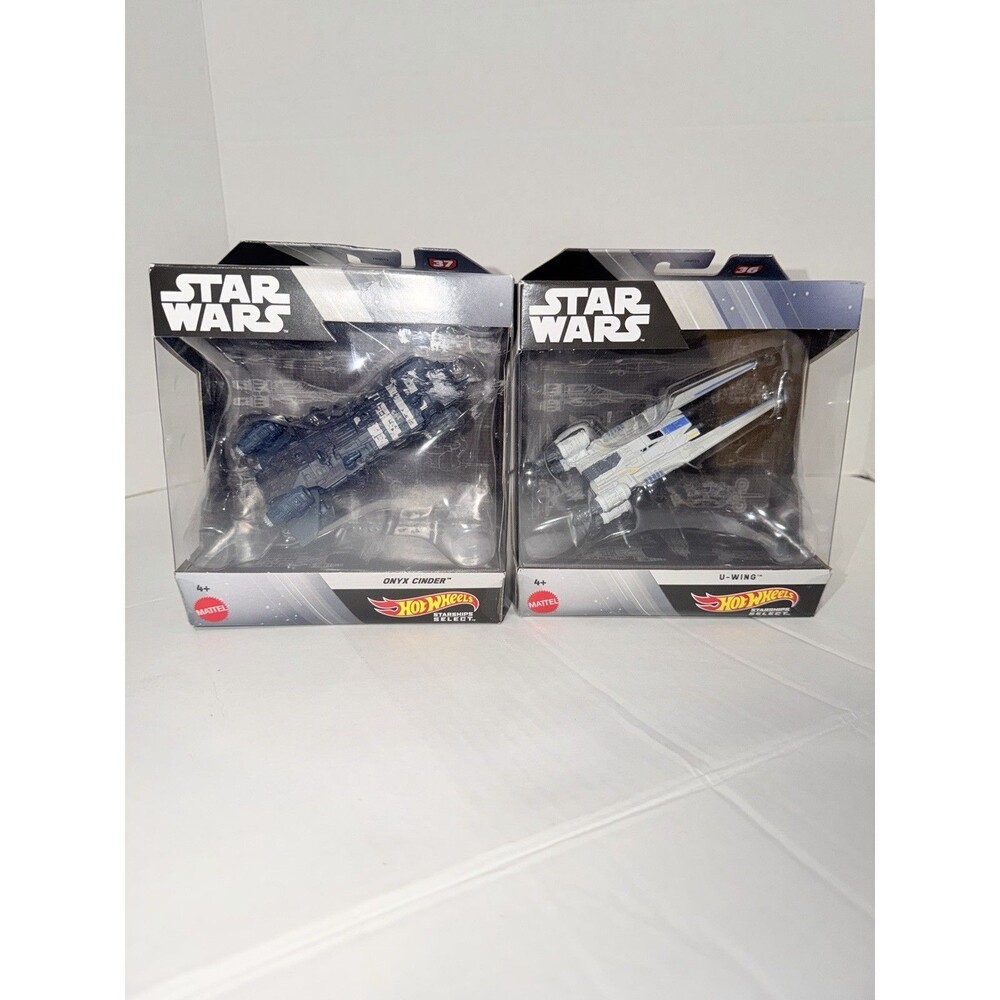 Hot Wheels Star Wars Starships Select Onyx Cinder #37 & U-Wing #36 Lot Of 2 New